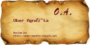 Ober Agnéta névjegykártya